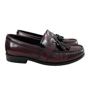 Cole Haan Pinch Tassel Burgundy Leather Men’s Loafers Size 8.5M